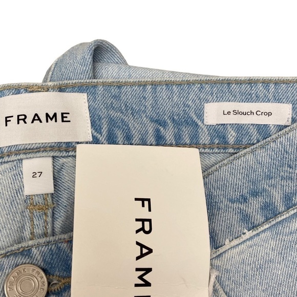 NEW FRAME Le Slouch Crop Split Screen Denim Jeans Size 27 - Picture 4 of 10